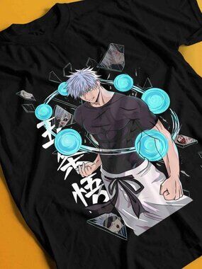 Jujutsu Kaisen Gojo Satoru Anime Graphic Tee Unisex NWT Black